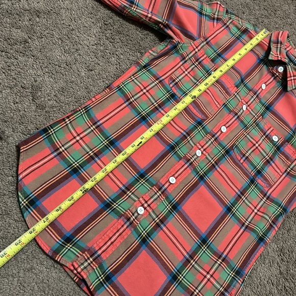 Wmns J Crew Sz XS-Red Holiday Plaid-Cotton-Vintage Faded Wash-EUC - Picture 10 of 13